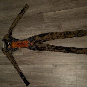 Jean Paul Gaultier Black and Orange Patterned Jumpsuit